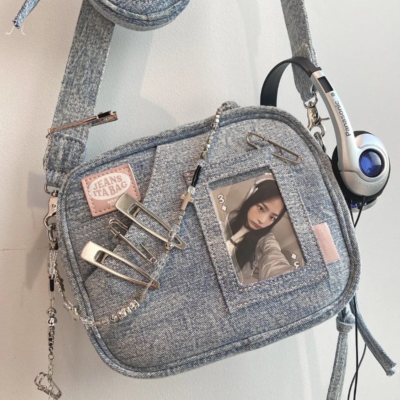 Vintage Denim Handbag Cute Casual Fashion Chase Star Pain Bag 2023 Spring New Fashion Designer Luxury Square Bag