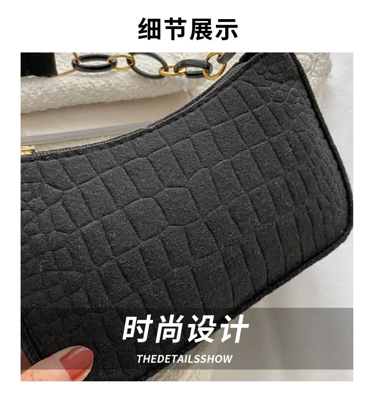 Felt Cloth Women Handbags Fashion Texture Armpit Saddle Bag 2023 New Soft Unlined Cloth One Shoulder Bag Niche Design Purses Felt Cloth Women Handbags Fashion Texture Armpit Saddle Bag 2023 New Soft Unlined Cloth One Shoulder Bag Niche Design Purses