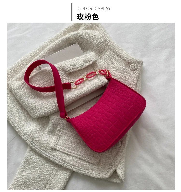Felt Cloth Women Handbags Fashion Texture Armpit Saddle Bag 2023 New Soft Unlined Cloth One Shoulder Bag Niche Design Purses Felt Cloth Women Handbags Fashion Texture Armpit Saddle Bag 2023 New Soft Unlined Cloth One Shoulder Bag Niche Design Purses