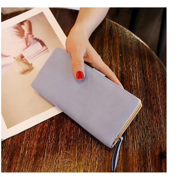 Women Wallet PU Leather Purse Female Long Wallet Gold Hollow Leaves Pouch Handbag For Women Coin Purse Card Holders Clutch