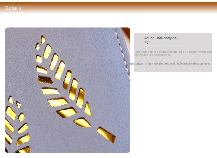 Women Wallet PU Leather Purse Female Long Wallet Gold Hollow Leaves Pouch Handbag For Women Coin Purse Card Holders Clutch