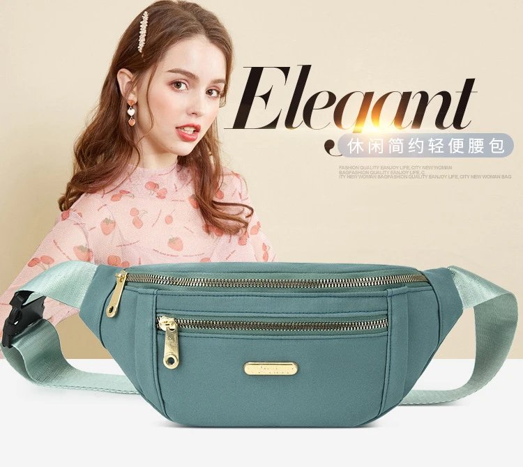 Waist Bags for Women Oxford Leisure Color Waist Bag Shoulder Crossbody Chest Bags Handbags All-match Messenger Belt Bags