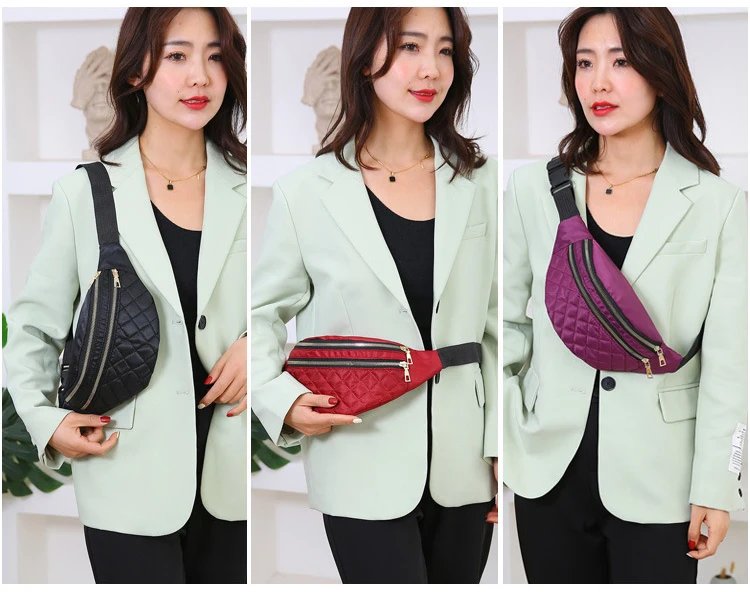 Waist Bags for Women Oxford Leisure Color Waist Bag Shoulder Crossbody Chest Bags Handbags All-match Messenger Belt Bags