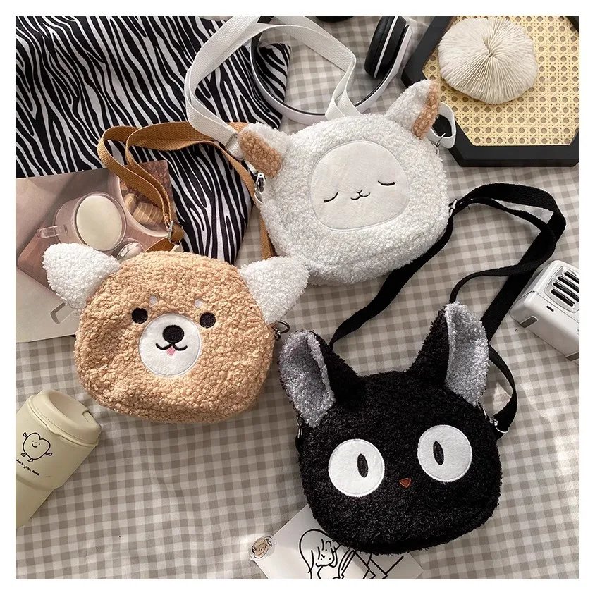 Cute Cartoon Messenger Anime Plush Cat Bear Crossbody Bag Kawaii Small Women Girls Shoulder Handbag Purse Lipstick Pouch Fashion Cute Cartoon Messenger Anime Plush Cat Bear Crossbody Bag Kawaii Small Women Girls Shoulder Handbag Purse Lipstick Pouch Fashion