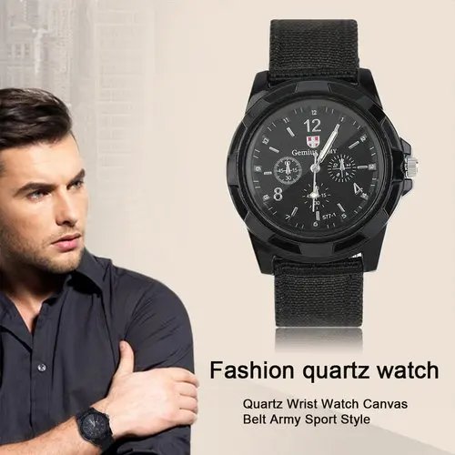 Luminous Men Sport Shock Resistant Wristwatches Military Watch Simple Nylon Band Male Army Wrist Watch Quartz  Relogio Masculino