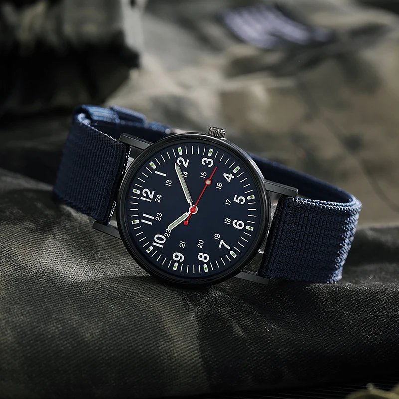 Luminous Men Sport Shock Resistant Wristwatches Military Watch Simple Nylon Band Male Army Wrist Watch Quartz  Relogio Masculino