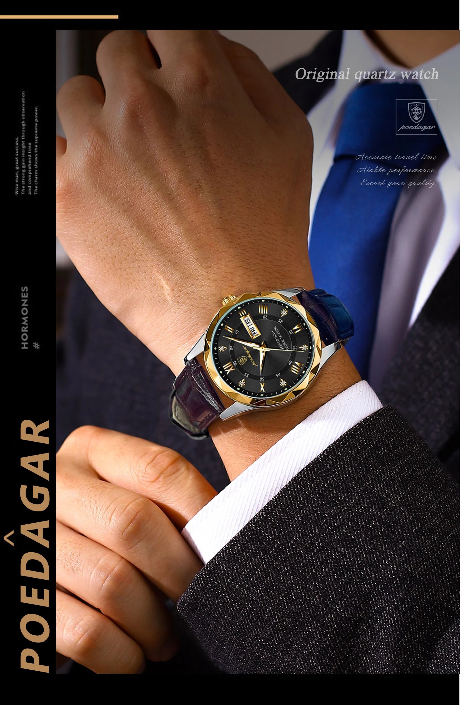 Luxury Business Man Wristwatch Waterproof Luminous Date Week Men Watch For Men Quartz Clock Leather Men's Watches reloj