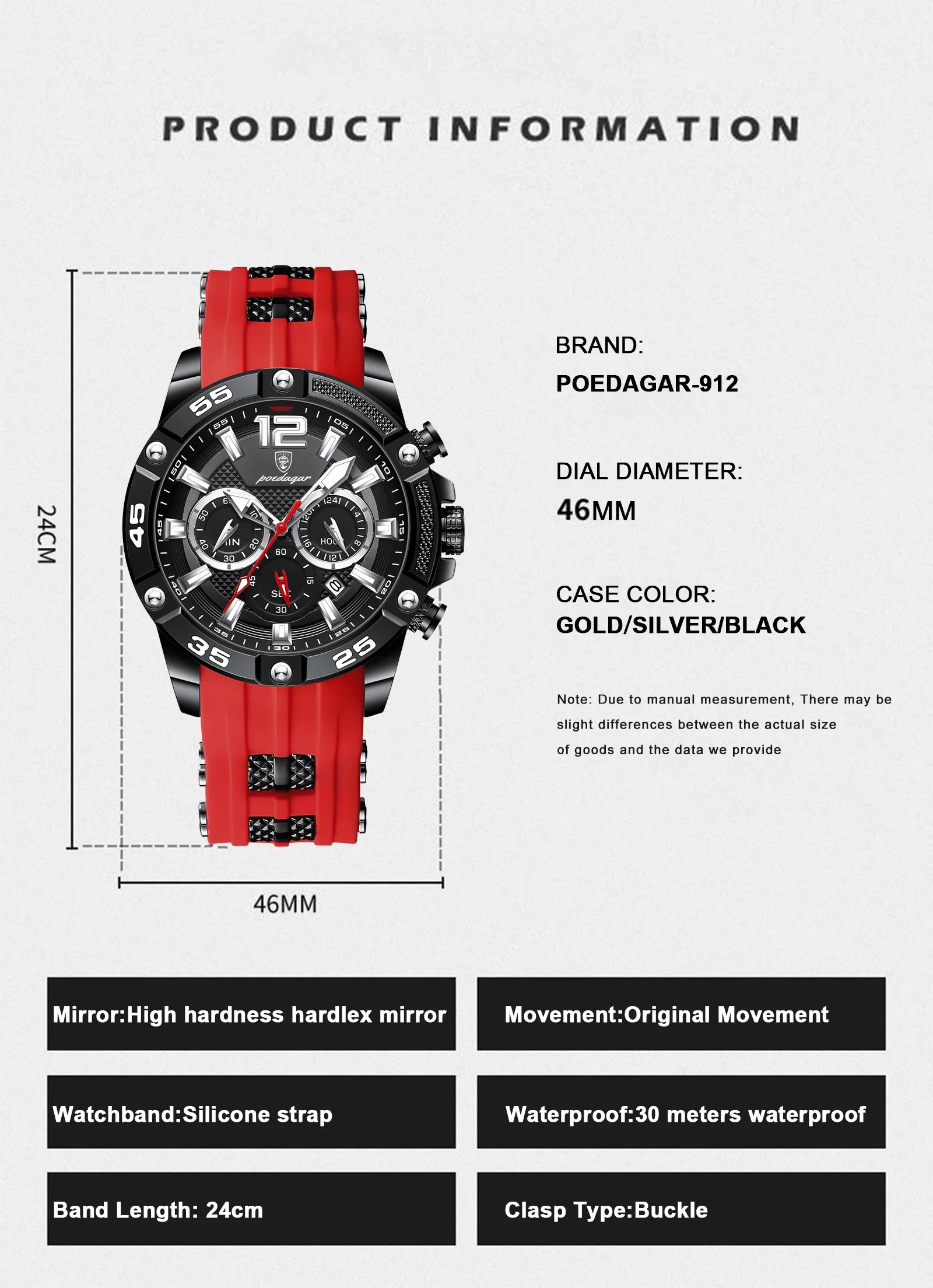 Casual Men Watch Luxury Waterproof Luminous Chronograph Date Man Wristwatch Military Quartz Men's Watches High Quality