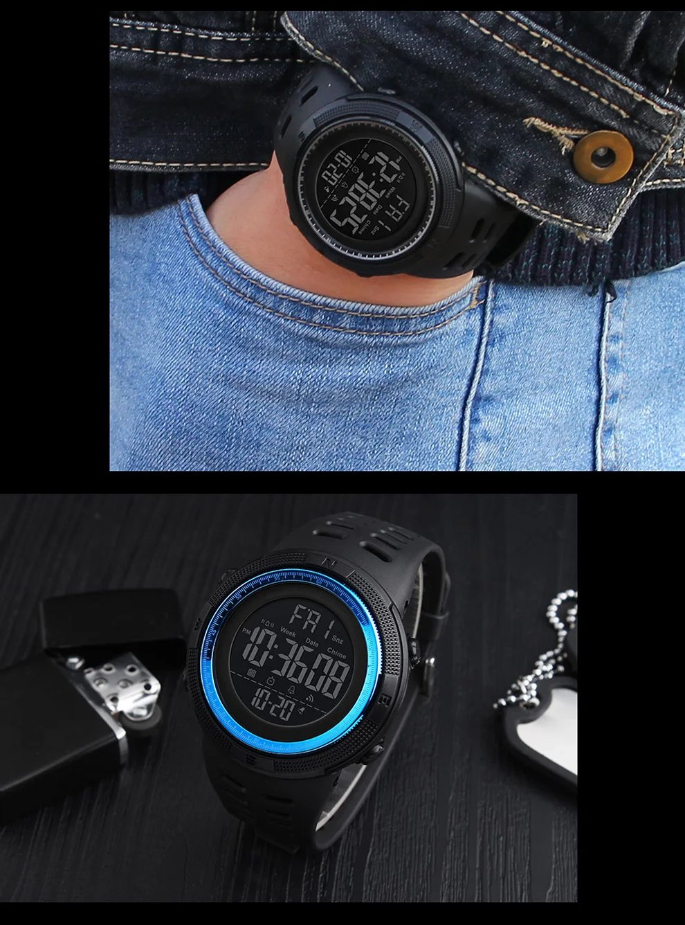 Fashion Outdoor Sport Watch Men Multifunction Watches Alarm Clock Chrono 5Bar Waterproof Digital Watch reloj hombre 1251 Fashion Outdoor Sport Watch Men Multifunction Watches Alarm Clock Chrono 5Bar Waterproof Digital Watch reloj hombre 1251