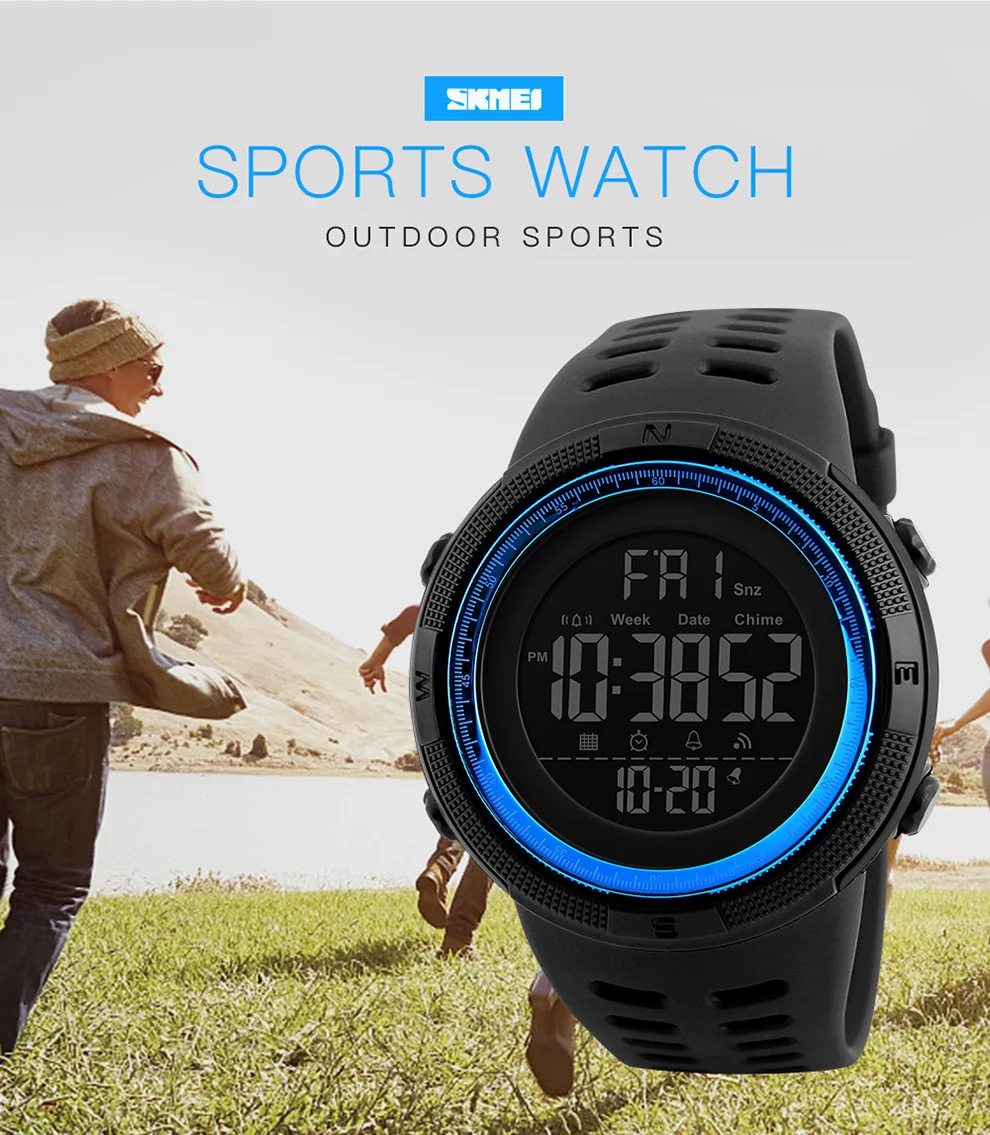 Fashion Outdoor Sport Watch Men Multifunction Watches Alarm Clock Chrono 5Bar Waterproof Digital Watch reloj hombre 1251 Fashion Outdoor Sport Watch Men Multifunction Watches Alarm Clock Chrono 5Bar Waterproof Digital Watch reloj hombre 1251