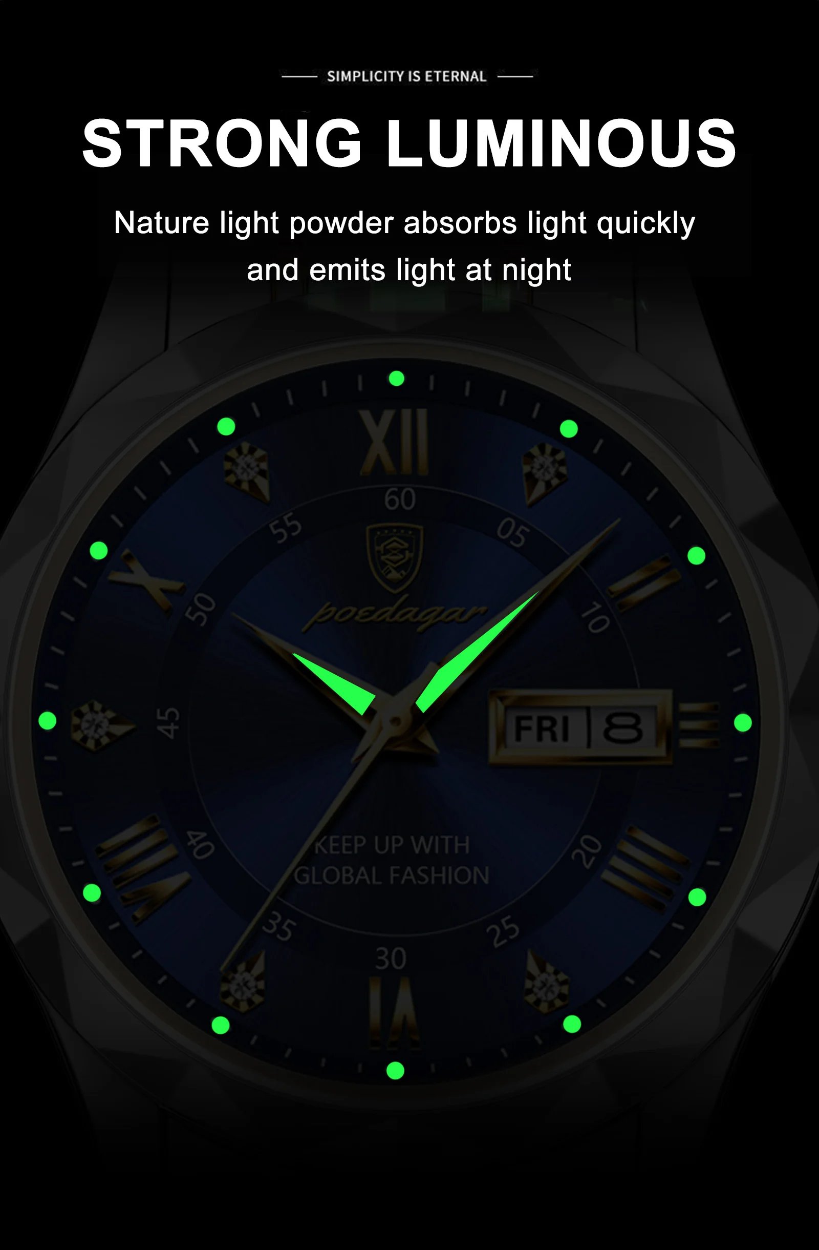 Top Brand Luxury Man Wristwatch Waterproof Luminous Date Week Men Watches Stainless Steel Quartz Men's Watch Male