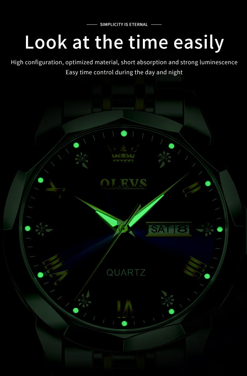 Men's Watches Rhombus Mirror Original Quartz Watch for Man Waterproof Luminous Stainless Steel Wristwatch Male Date Week Men's Watches Rhombus Mirror Original Quartz Watch for Man Waterproof Luminous Stainless Steel Wristwatch Male Date Week