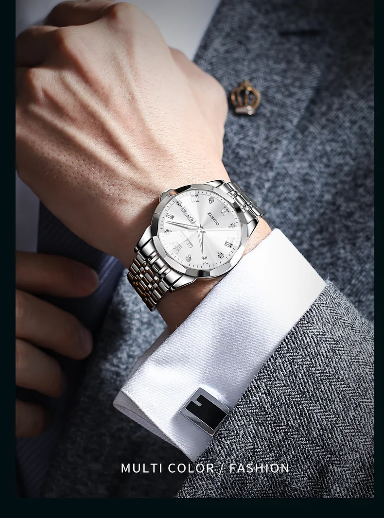 Men's Watches Rhombus Mirror Original Quartz Watch for Man Waterproof Luminous Stainless Steel Wristwatch Male Date Week Men's Watches Rhombus Mirror Original Quartz Watch for Man Waterproof Luminous Stainless Steel Wristwatch Male Date Week