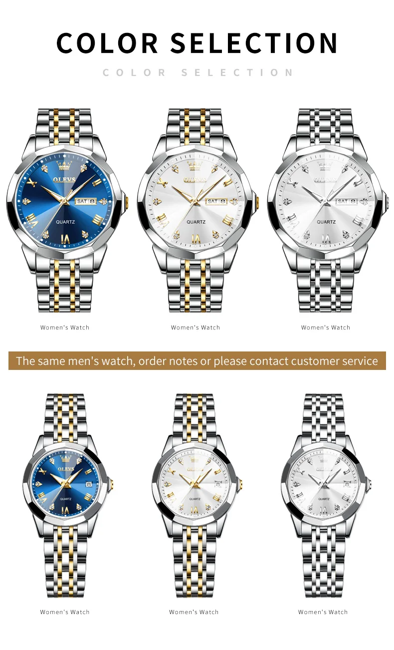 Men's Watches Rhombus Mirror Original Quartz Watch for Man Waterproof Luminous Stainless Steel Wristwatch Male Date Week Men's Watches Rhombus Mirror Original Quartz Watch for Man Waterproof Luminous Stainless Steel Wristwatch Male Date Week