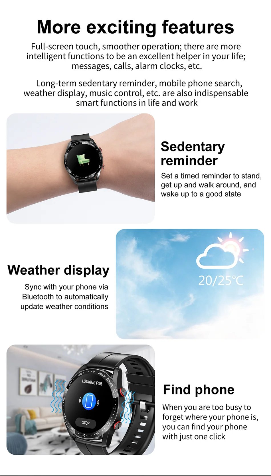 2023 New Bluetooth Call Smart Watch Men Waterproof Sport Fitness Tracker Weather Display Man Smartwatch For Xiaomi Huawei Phone
