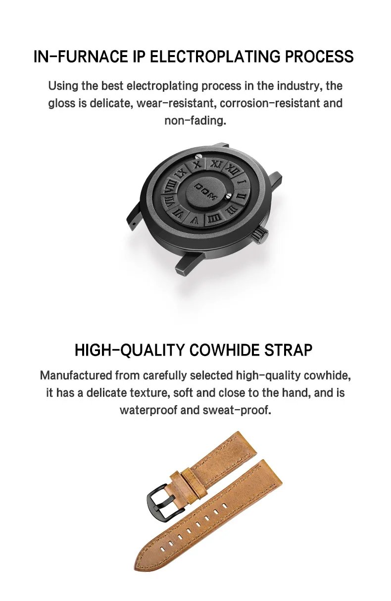 Trend Concept New Personality Men's Watch Creative Scrolling Pointer magnetic force Fashion watch for men Waterproof