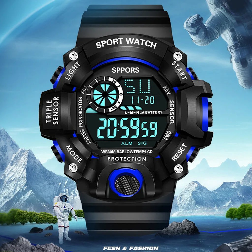 Men's LED Digital Watch Men Sport Watches Fitness Electronic Watch Multifunction Military Sports Watches Clock Kids Gifts