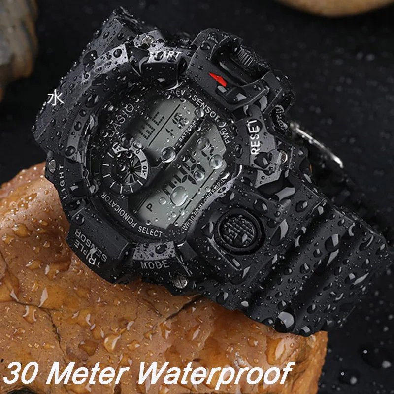 Men's LED Digital Watch Men Sport Watches Fitness Electronic Watch Multifunction Military Sports Watches Clock Kids Gifts