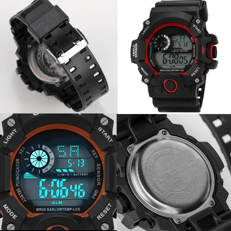 Men's LED Digital Watch Men Sport Watches Fitness Electronic Watch Multifunction Military Sports Watches Clock Kids Gifts