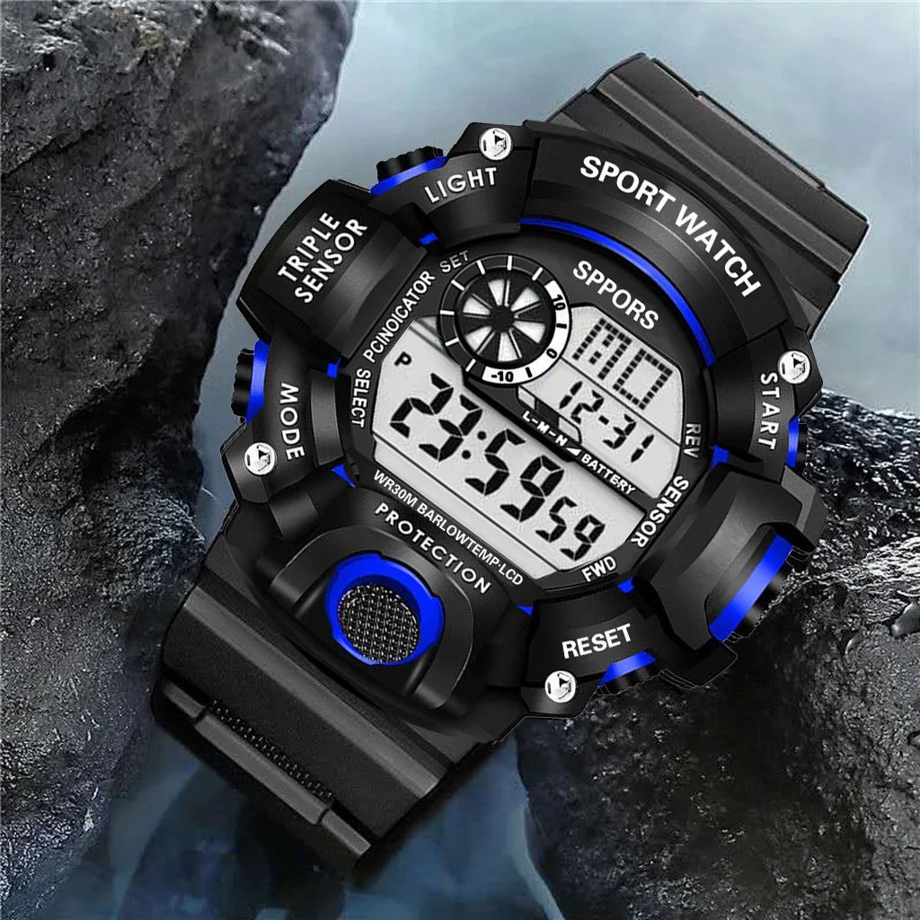 Men's LED Digital Watch Men Sport Watches Fitness Electronic Watch Multifunction Military Sports Watches Clock Kids Gifts