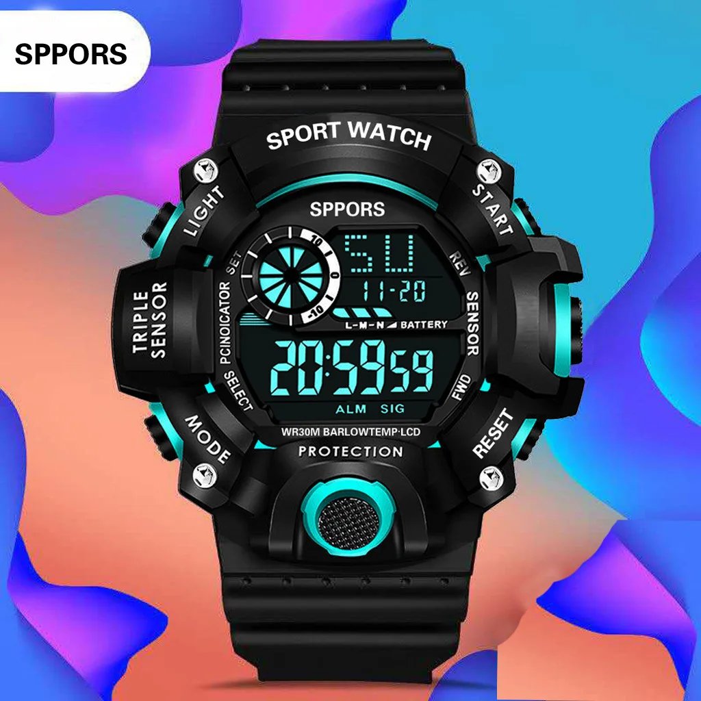 Men's LED Digital Watch Men Sport Watches Fitness Electronic Watch Multifunction Military Sports Watches Clock Kids Gifts
