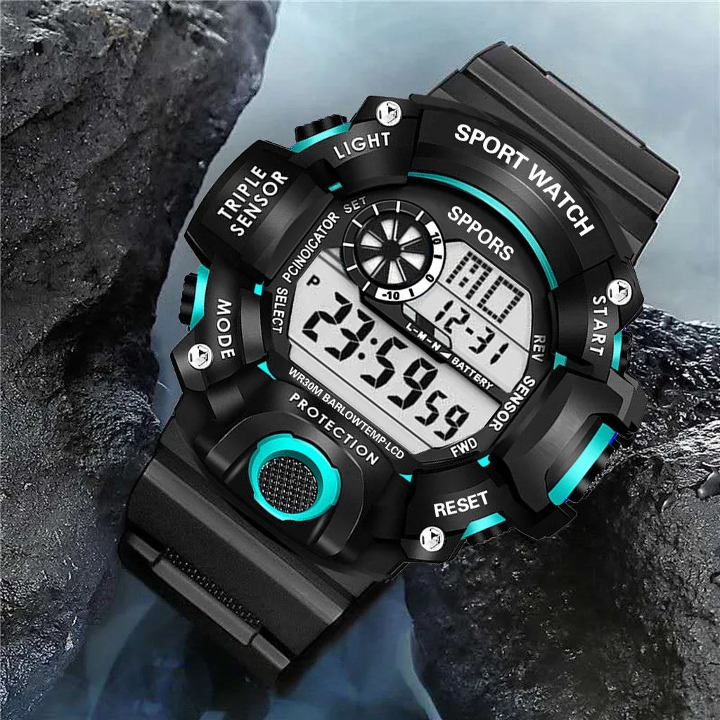 Men's LED Digital Watch Men Sport Watches Fitness Electronic Watch Multifunction Military Sports Watches Clock Kids Gifts