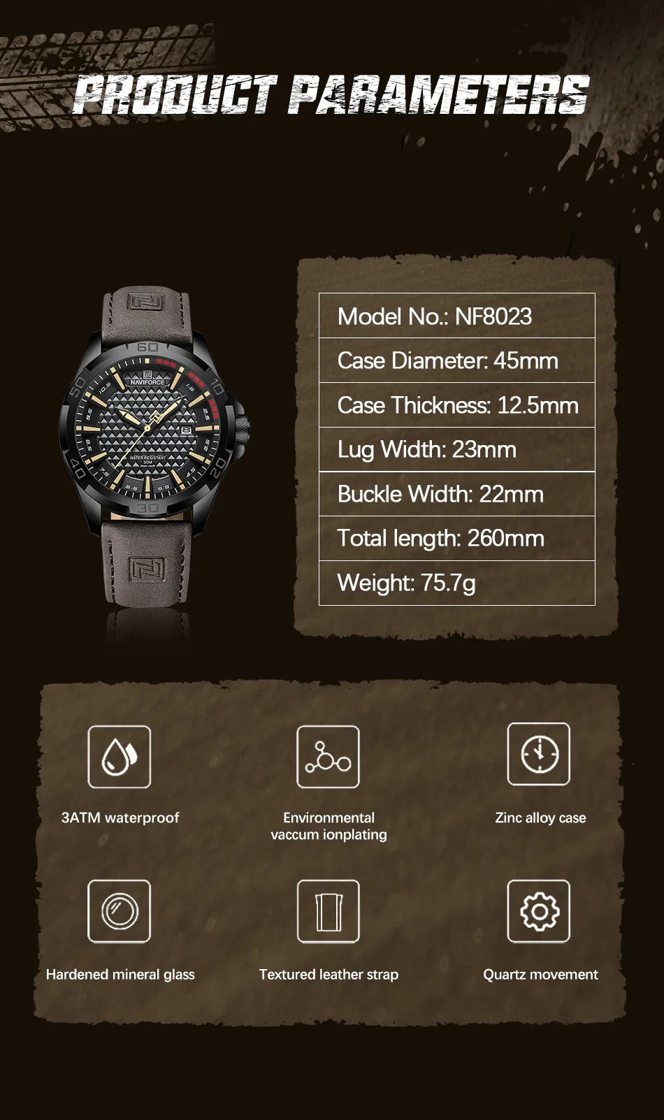 Men Casual Sport Military Quartz Calendar Wrist Watch for Man Business Leather Waterproof Male Clock Relogio Masculino