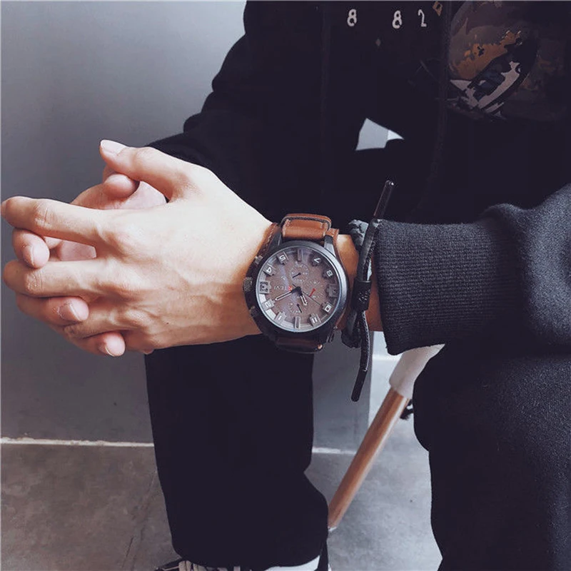 Retro Men's Watches Classic Luxury Business Quartz Watch Fashion Big Dial Leather Strap Date Military Wristwatch for Men Retro Men's Watches Classic Luxury Business Quartz Watch Fashion Big Dial Leather Strap Date Military Wristwatch for Men