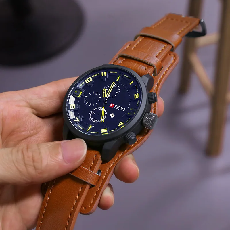 Retro Men's Watches Classic Luxury Business Quartz Watch Fashion Big Dial Leather Strap Date Military Wristwatch for Men Retro Men's Watches Classic Luxury Business Quartz Watch Fashion Big Dial Leather Strap Date Military Wristwatch for Men