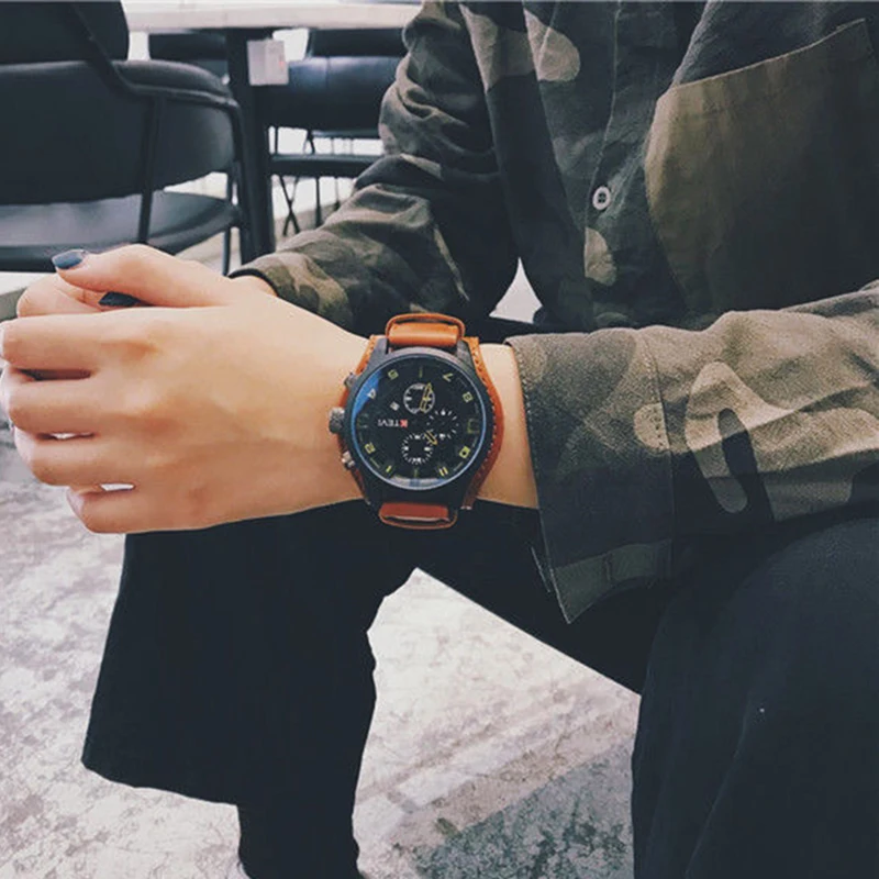 Retro Men's Watches Classic Luxury Business Quartz Watch Fashion Big Dial Leather Strap Date Military Wristwatch for Men Retro Men's Watches Classic Luxury Business Quartz Watch Fashion Big Dial Leather Strap Date Military Wristwatch for Men