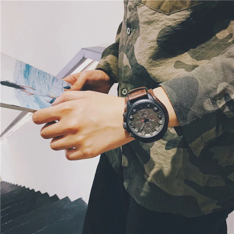 Retro Men's Watches Classic Luxury Business Quartz Watch Fashion Big Dial Leather Strap Date Military Wristwatch for Men Retro Men's Watches Classic Luxury Business Quartz Watch Fashion Big Dial Leather Strap Date Military Wristwatch for Men
