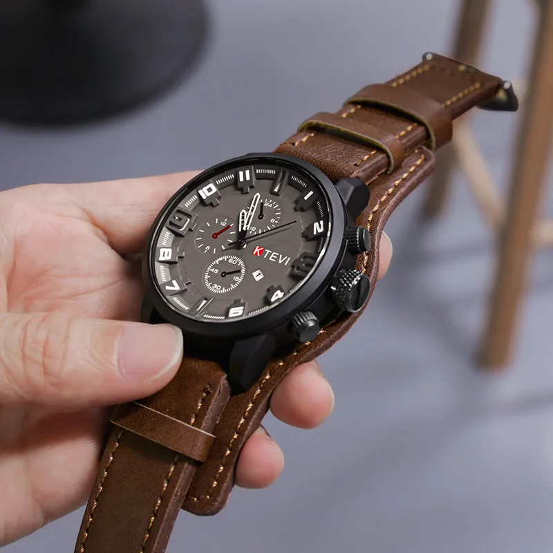 Retro Men's Watches Classic Luxury Business Quartz Watch Fashion Big Dial Leather Strap Date Military Wristwatch for Men Retro Men's Watches Classic Luxury Business Quartz Watch Fashion Big Dial Leather Strap Date Military Wristwatch for Men