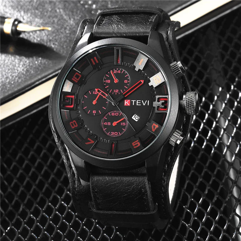 Retro Men's Watches Classic Luxury Business Quartz Watch Fashion Big Dial Leather Strap Date Military Wristwatch for Men Retro Men's Watches Classic Luxury Business Quartz Watch Fashion Big Dial Leather Strap Date Military Wristwatch for Men