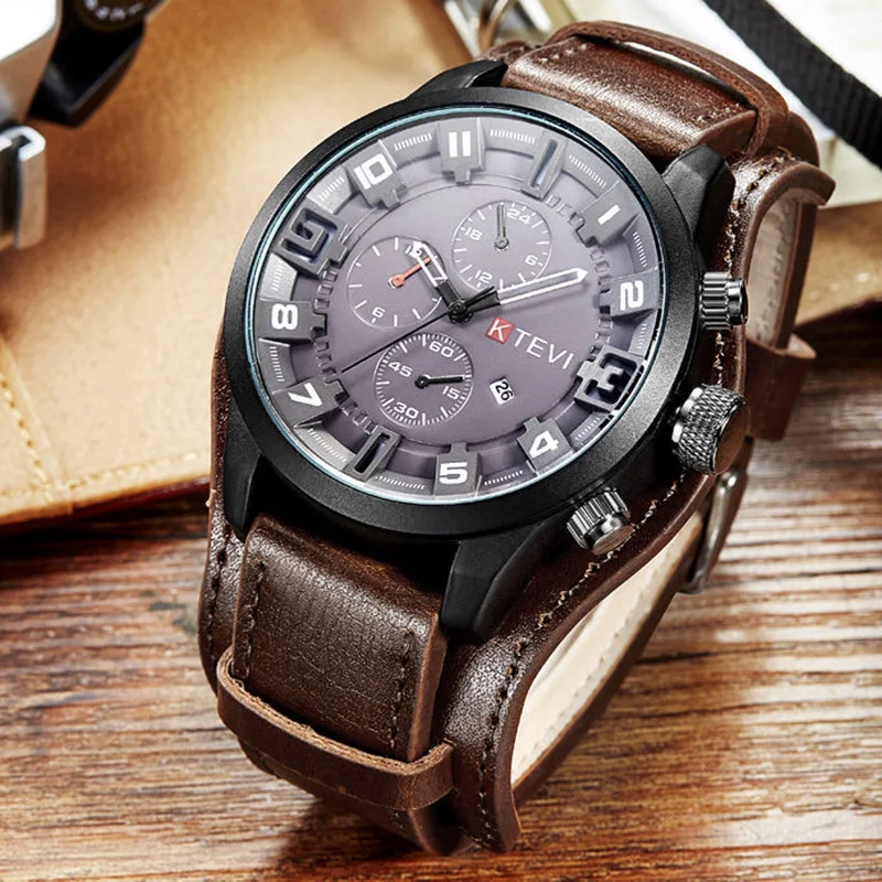 Retro Men's Watches Classic Luxury Business Quartz Watch Fashion Big Dial Leather Strap Date Military Wristwatch for Men Retro Men's Watches Classic Luxury Business Quartz Watch Fashion Big Dial Leather Strap Date Military Wristwatch for Men