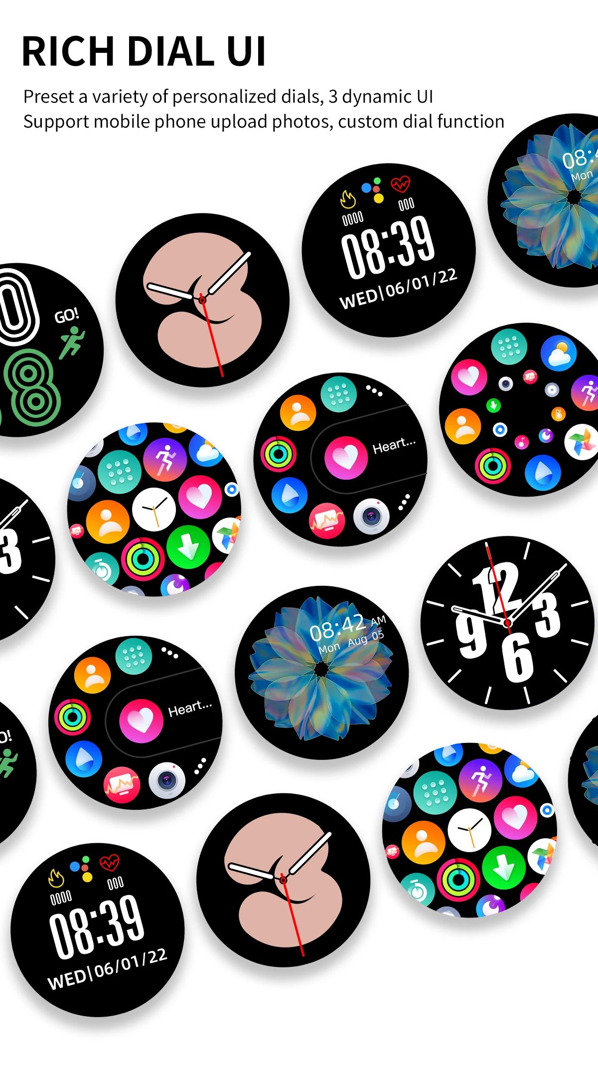 New Women Bluetooth Call Smart Watch HeartRate Blood Pressure Monitoring Smartwatches IP67 Waterproof Men Smartwatch+Box