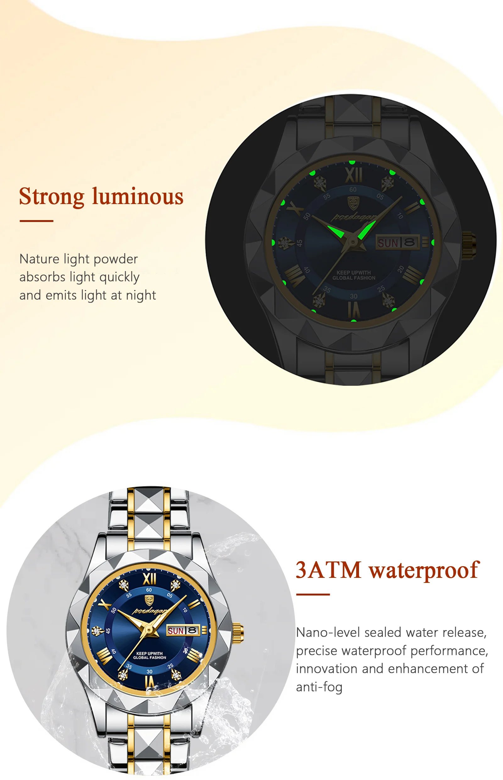 Luxury Ladies Dress Watch Luminous Waterproof Week Date Woman Wristwatch Stainless Steel Women Quartz Watches reloj+box