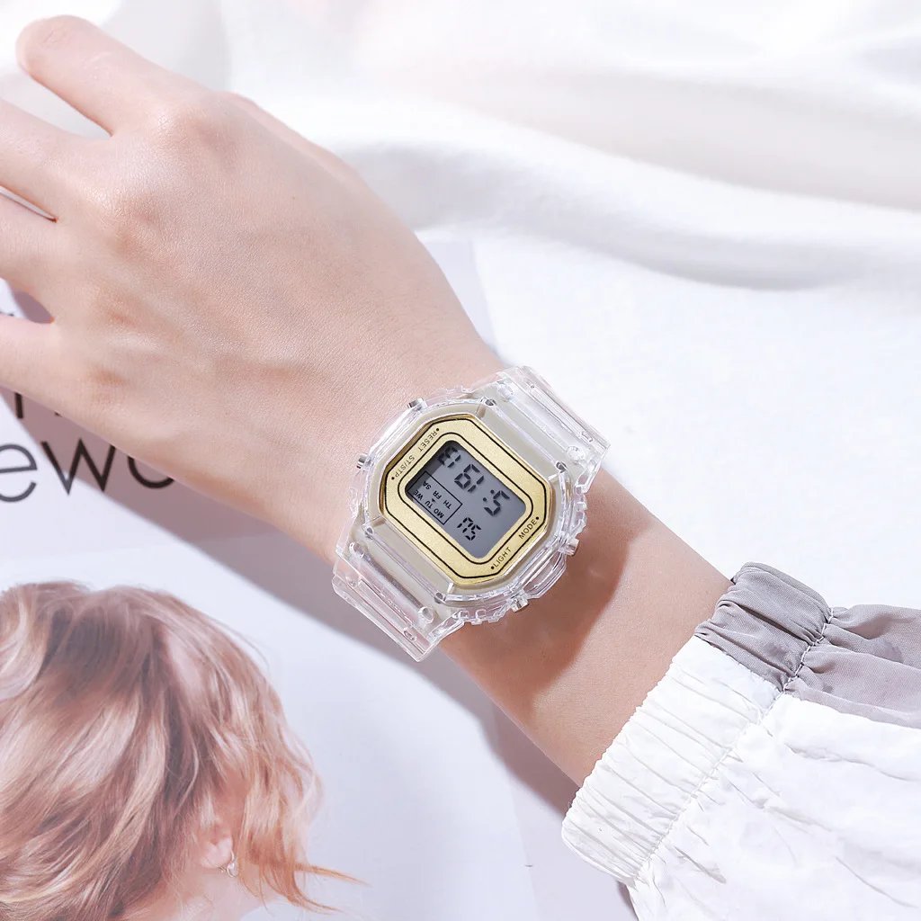 Luxury Women's Rose Gold Silicone Watches Women Fashion LED Digital Clock Casual Ladies Electronic Watch Reloj Mujer 2022