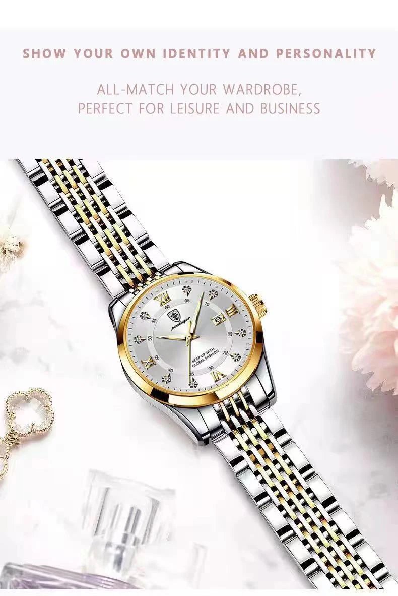 Women Watches Luxury Fashion Ladies Quartz Watch Waterproof Luminous Date Stainless Stain Wristwatch Girlfriend Gift