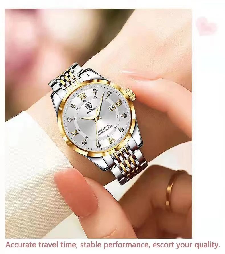 Women Watches Luxury Fashion Ladies Quartz Watch Waterproof Luminous Date Stainless Stain Wristwatch Girlfriend Gift
