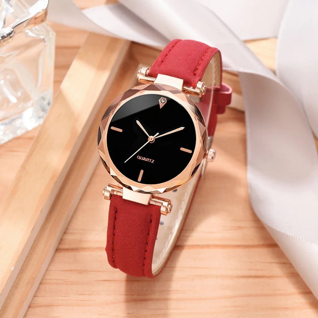2pcs Luxury Fashion Women Watch Set PU Leather Strap Ladies Quartz Wristwatch Rhinestone RoseGold Alloy Bracelet for Ladies Gift
