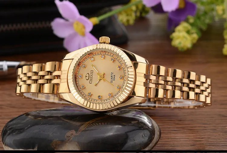 Top Luxury  Ladies Golden Watch for Women Clock Female Women's Dress Rhinestone Quartz Waterproof Wristwatches