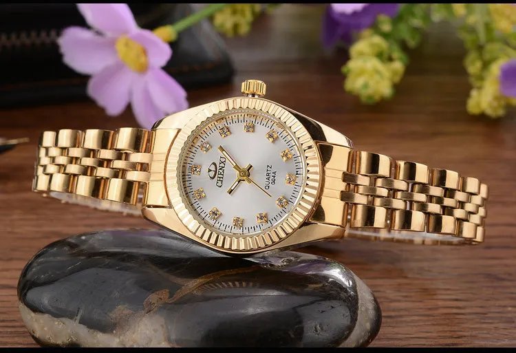 Top Luxury  Ladies Golden Watch for Women Clock Female Women's Dress Rhinestone Quartz Waterproof Wristwatches