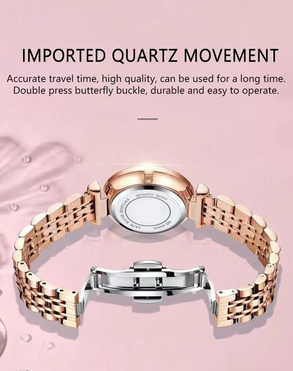 Watch for Women Luxury Jewelry Design Rose Gold Steel Quartz Wristwatches Waterproof Fashion Swiss Brand Ladies Watches Watch for Women Luxury Jewelry Design Rose Gold Steel Quartz Wristwatches Waterproof Fashion Swiss Brand Ladies Watches