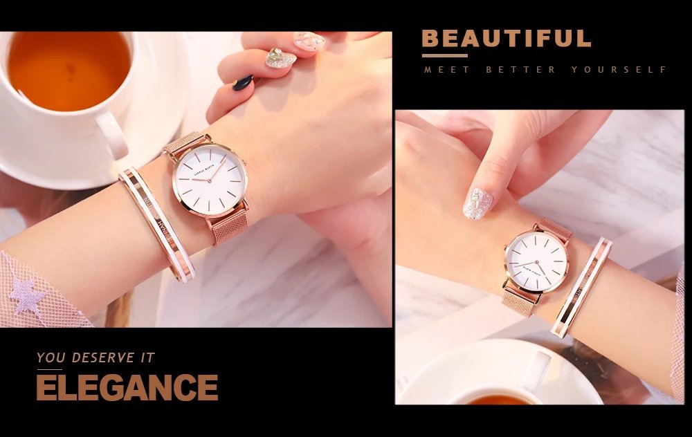 Women Watch Top Brand Dropshipping Japan Quartz Movement 36mm Rose Gold Waterproof Fashionable Nordic Minimalist Ladies Watches