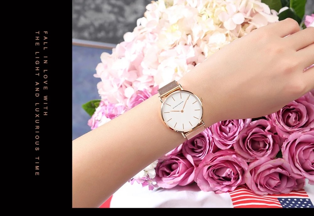 Women Watch Top Brand Dropshipping Japan Quartz Movement 36mm Rose Gold Waterproof Fashionable Nordic Minimalist Ladies Watches