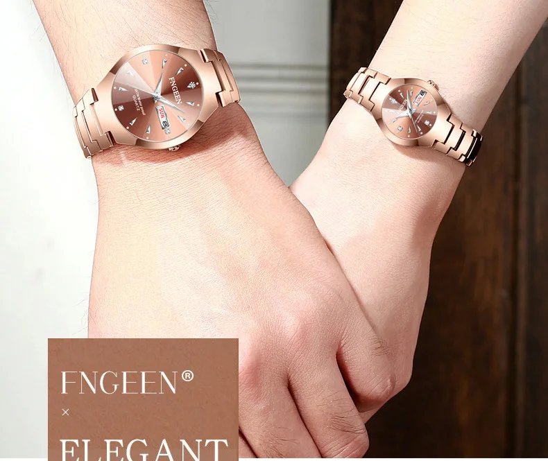 5808 Relogio Feminino Couple Watch Men Quartz watch for Lovers Luxury Womens wristwatch Stainless Steel Waterproof