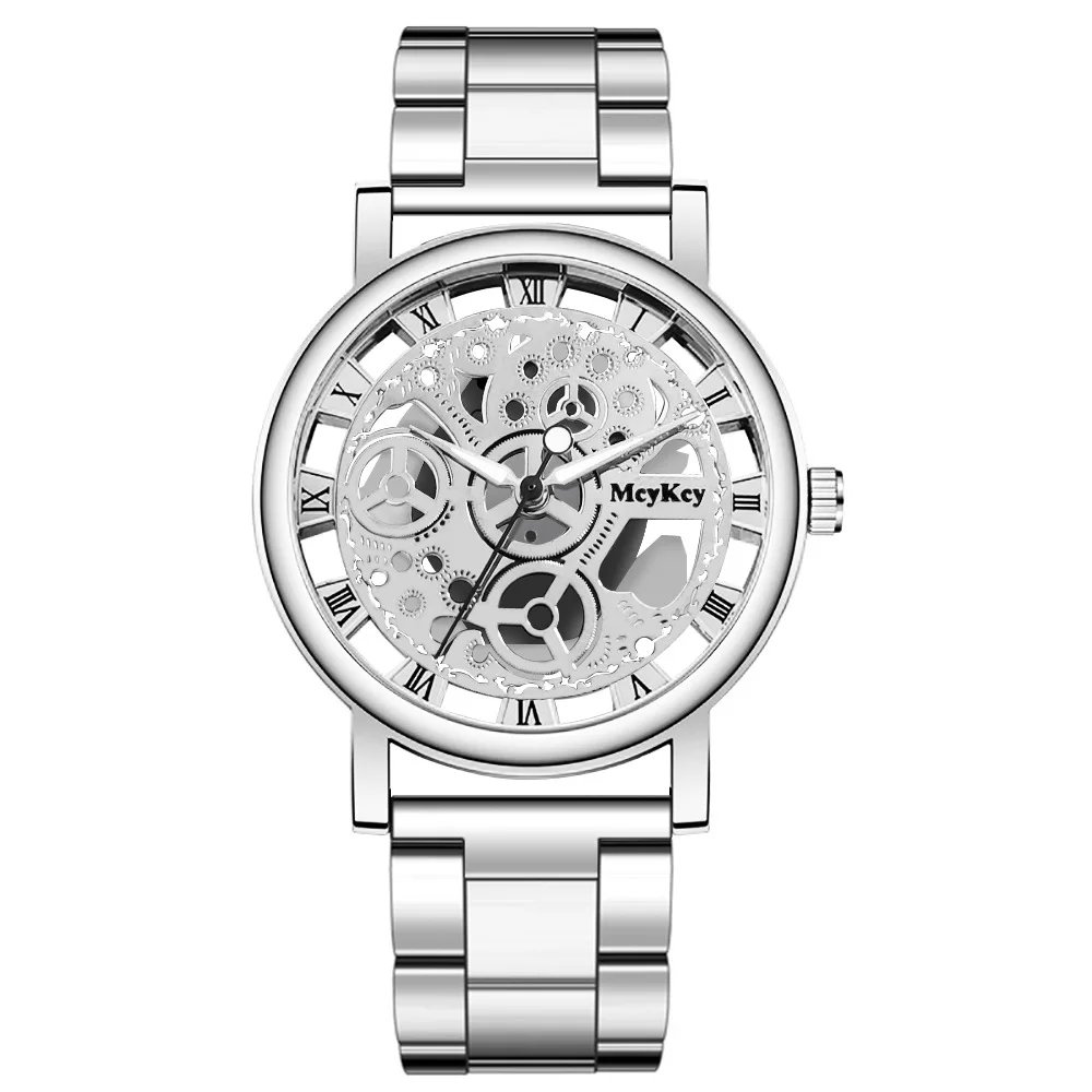New Fashion Top Women Hollow Skeleton Faux Mechanical Watch Ladies Metal Mesh Quartz Wrist Watches For Female Relogio Feminino