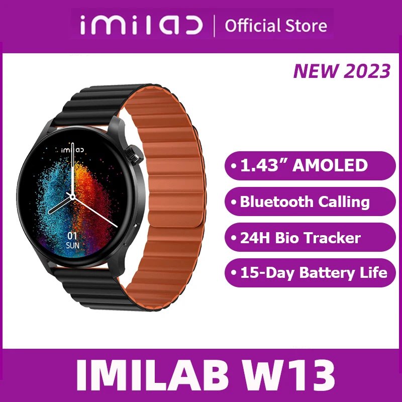 2023 IMILAB W13 Smartwatch 1.43″ AMOLED Display Sunlight Bluetooth Calls 15 Days Battery Life For Men Women Imilab Fit APP 2023 IMILAB W13 Smartwatch 1.43