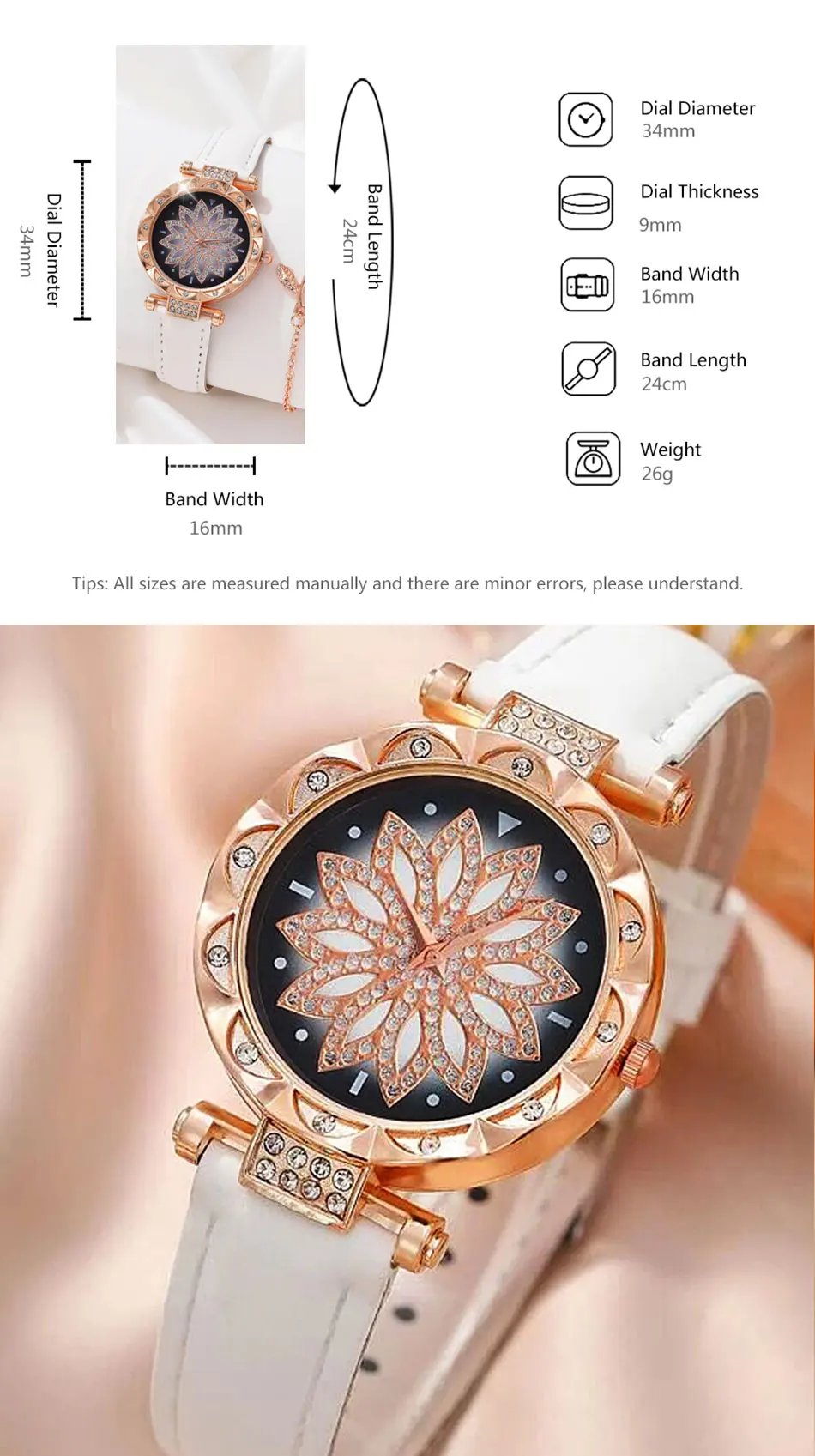 2pcs Luxury Fashion Women Watch Set Multicolour PU Leather Strap Ladies Quartz Wristwatch Alloy Bracelet For Ladies Gift