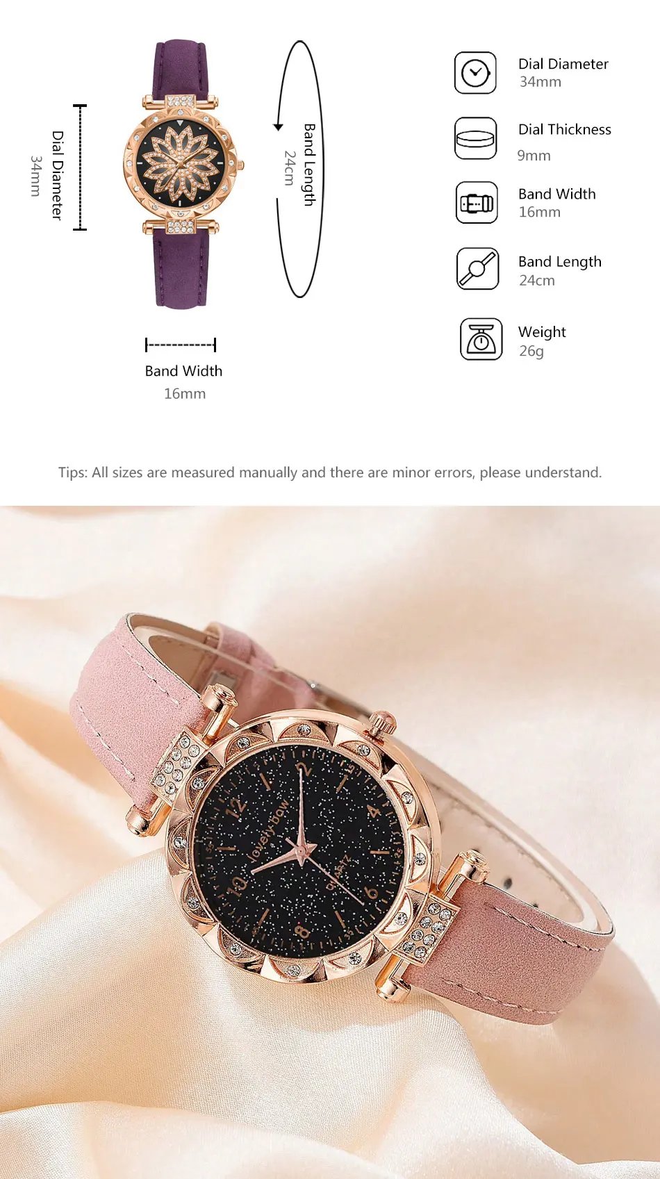 Watch Set For Women Luxury Leather Analog Ladies Quartz Wrist Watch Fashion Bracelet Watch Set Holiday Gifts Montre
